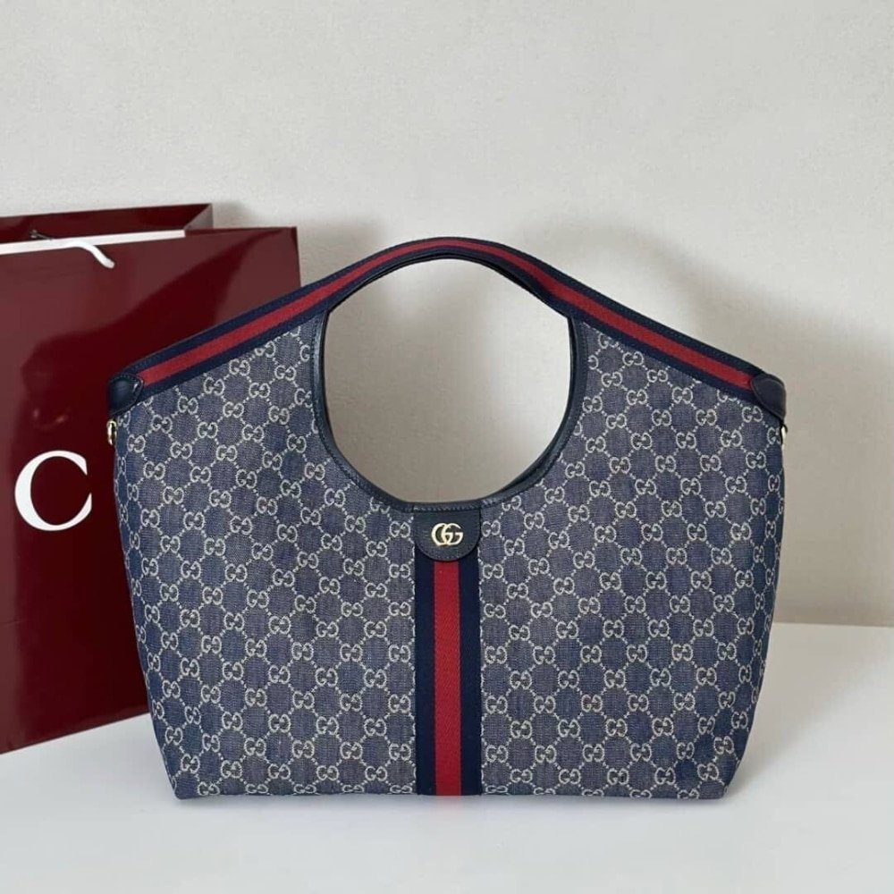 [S*per Vip 1:1] Gvc*1 Giglio Large Tote Bag Blue And White Gg Denim 60Cm ‎853971 Faffq 8864