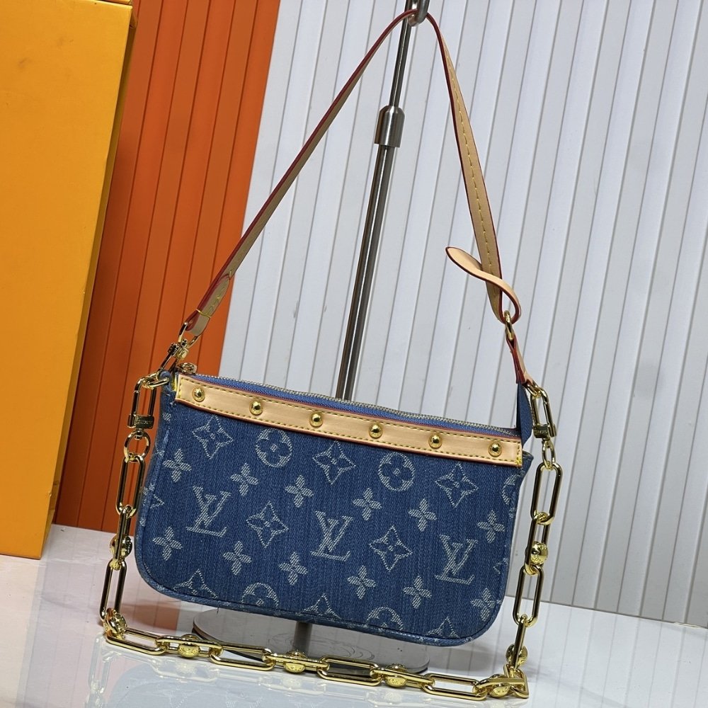 L0vis Vvtt0n Pochette Accessoires Washed Denim Blue 22Cm