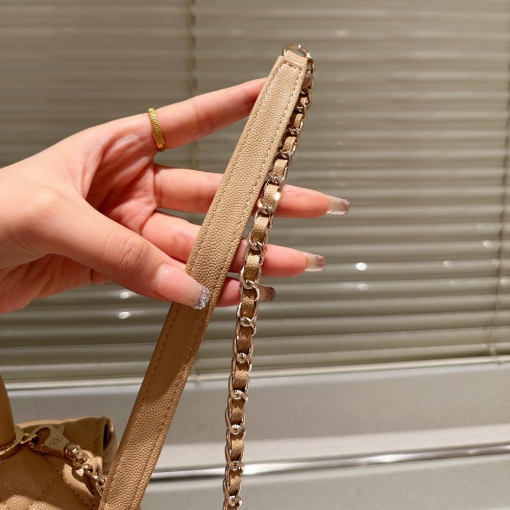 Ch**el Small Coco Handle Bag Dark Beige 23Cm A92990