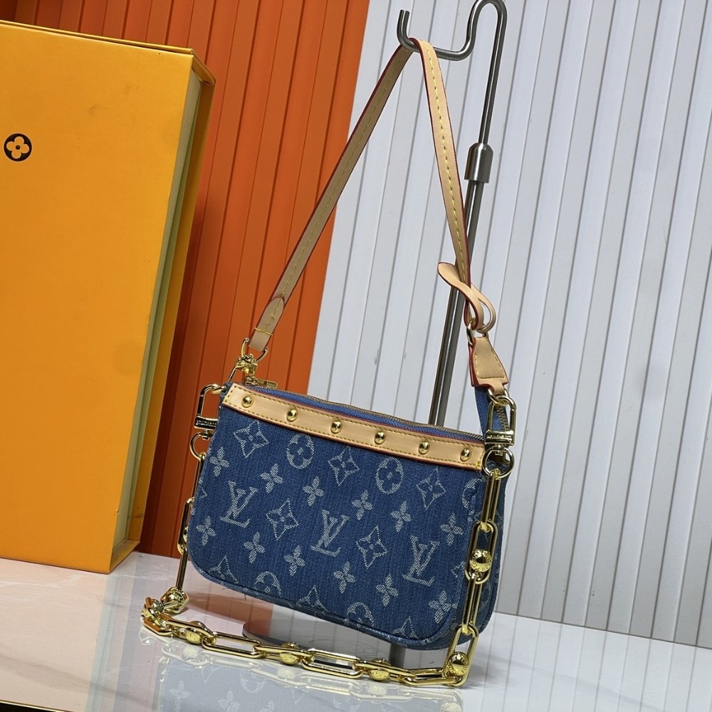 L0vis Vvtt0n Pochette Accessoires Washed Denim Blue 22Cm