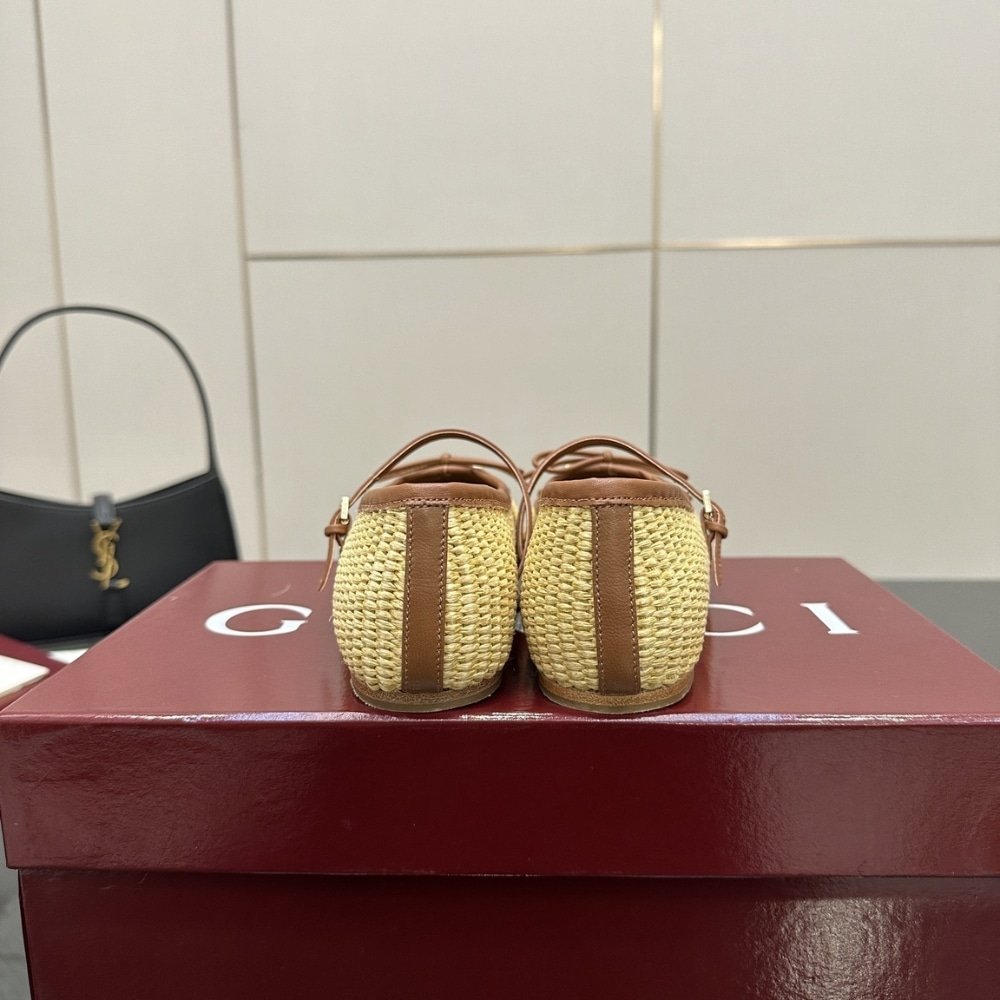 Gvc*1 Women Horsebit Ballet Flat Raffia Crochet 832427 Faemz 9542