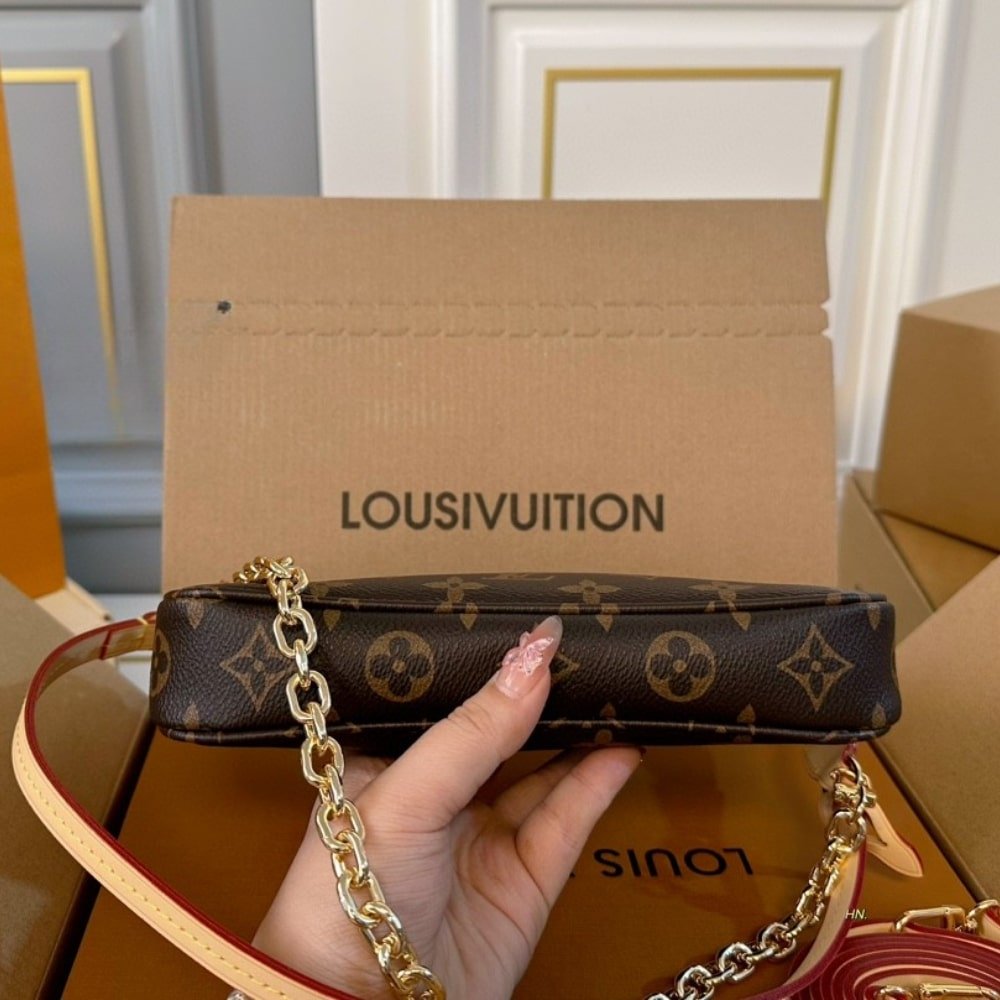 L0vis Vvtt0n Pochette Accessoires Monogram Bag Brown 23Cm
