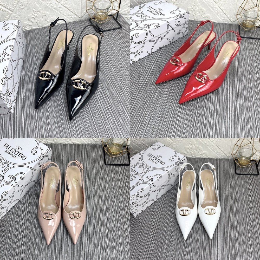 Va1e*ntin0 Vlogo The Bold Edition Slingback Pumps In Patent Leather 60Mm In Rouge Pur