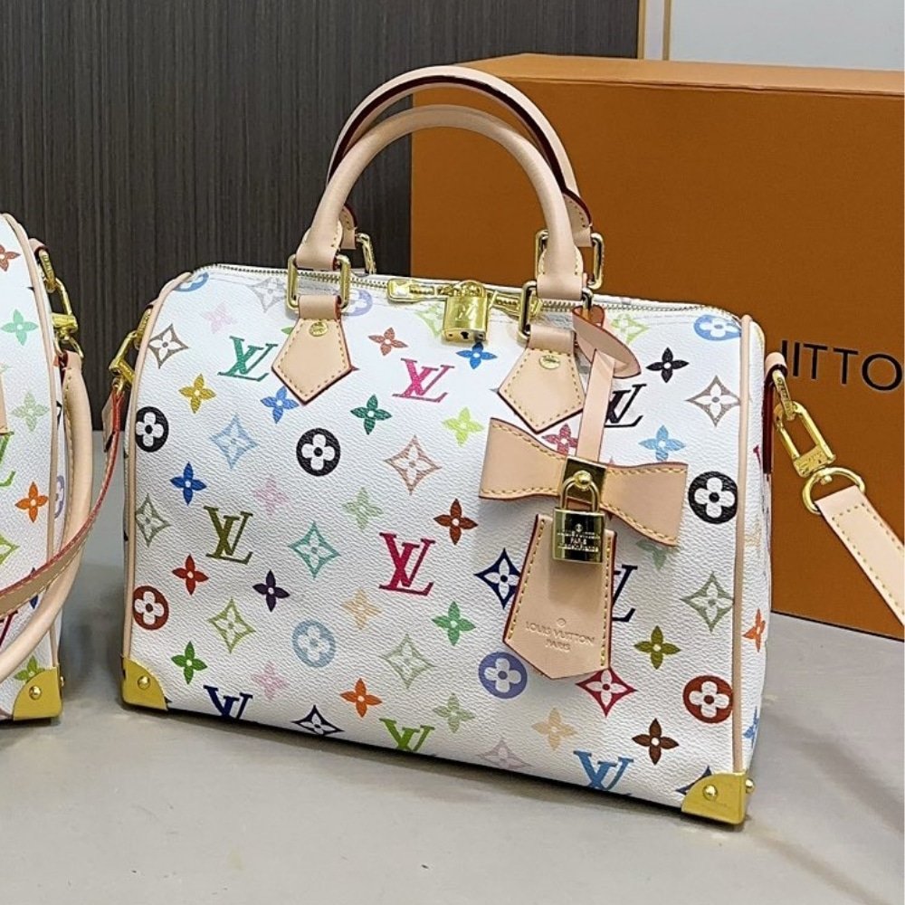 L0vis Vvtt0n X Takashi Murakami Speedy Bandouliere White 25Cm