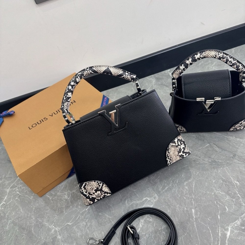 L0vis Vvtt0n Capucines Python Handbag 27Cm