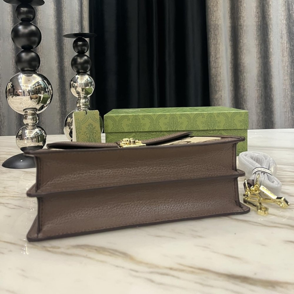 Gvc*1 Ophidia Small Jumbo Gg Bag Camel Ebony 25Cm 651055 Ukmdg 2570