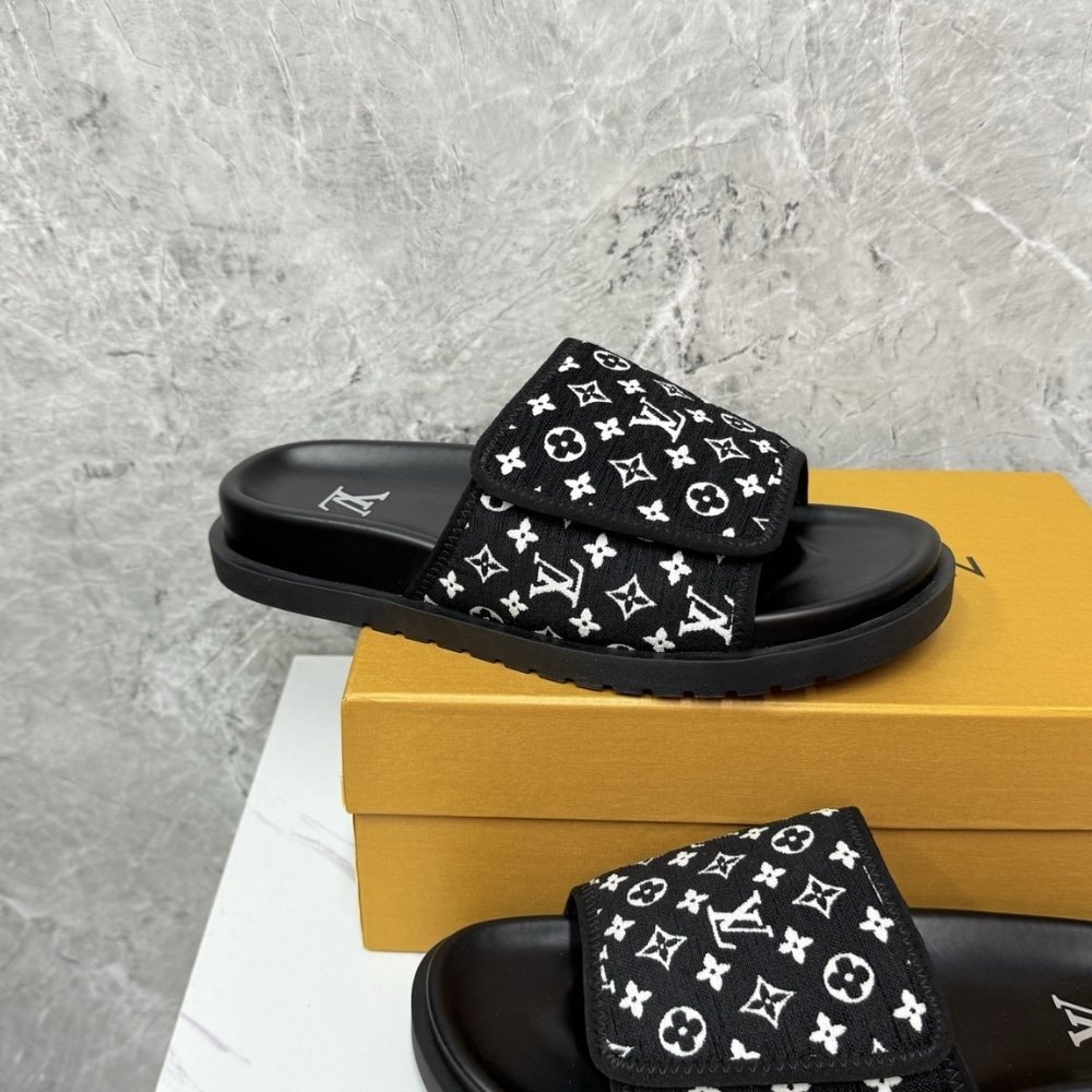 L0vis Vvtt0n Miami Mule Mini Monogram Fabric Black 1Abftr
