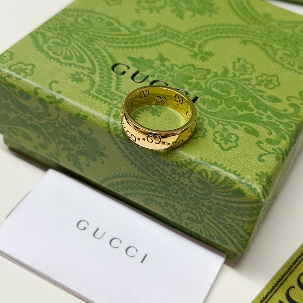 Gvc*1 Icon Gg Thin Ring Yellow Gold ‎804335 J8500 8000