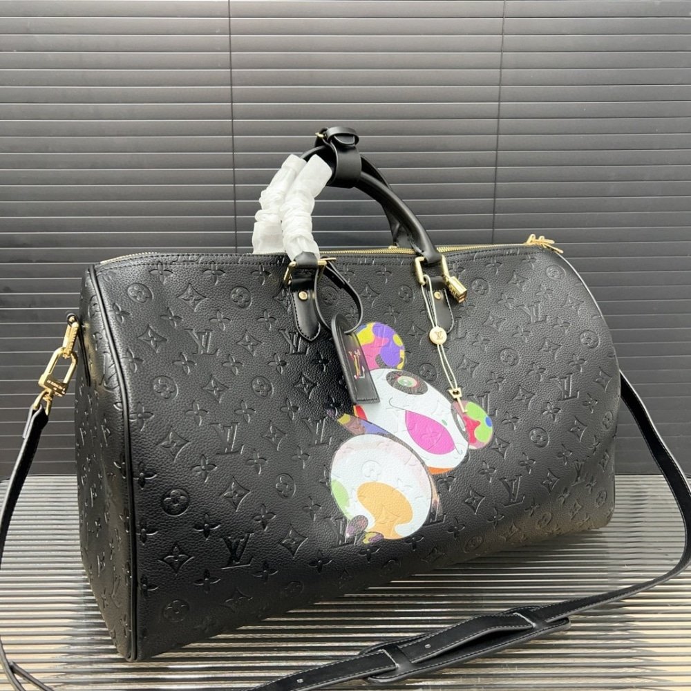 L0vis Vvtt0n X Takashi Murakami Keepall Black 50Cm