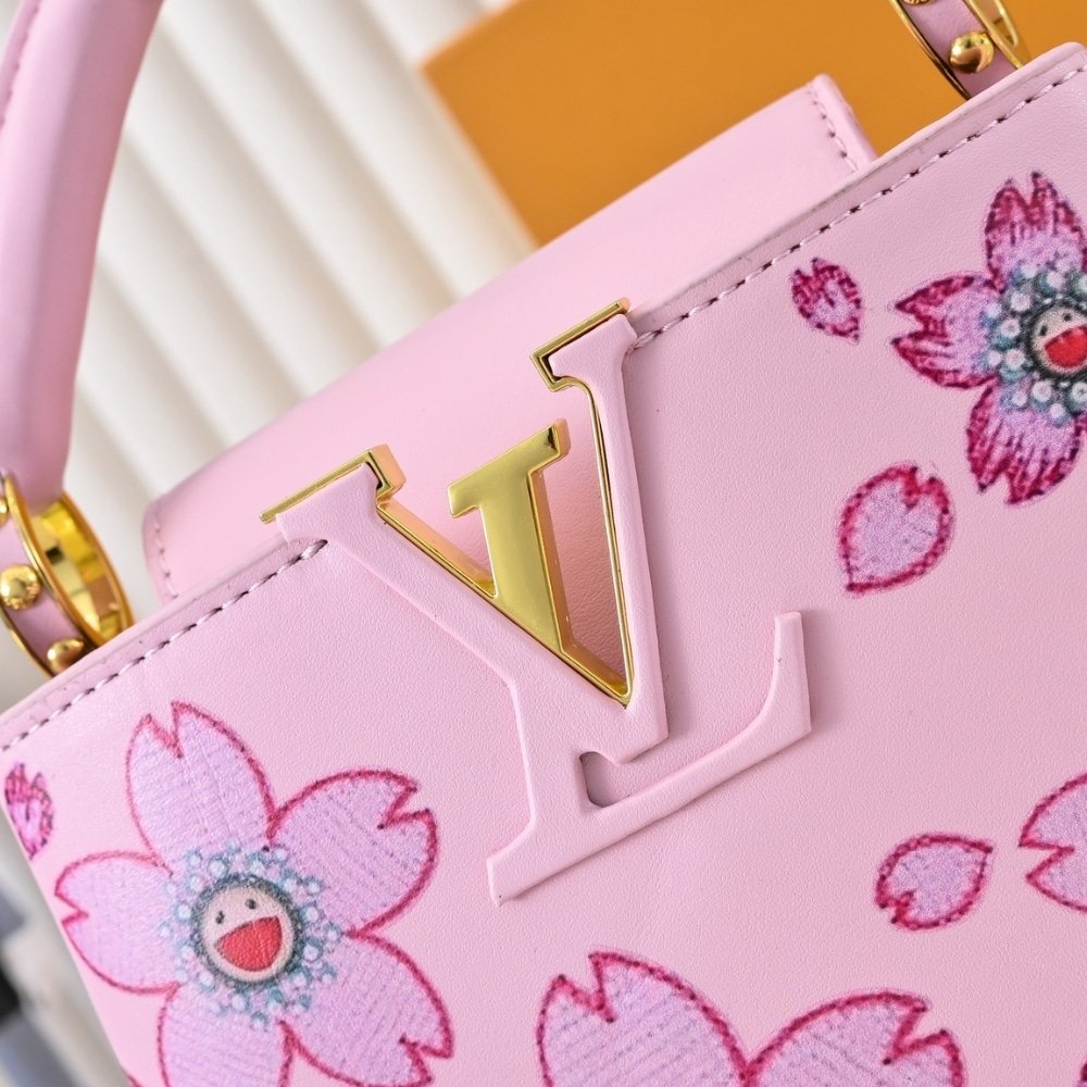 L0vis Vvtt0n X Takashi Murakami Capucines Mini Pink 21Cm M13249