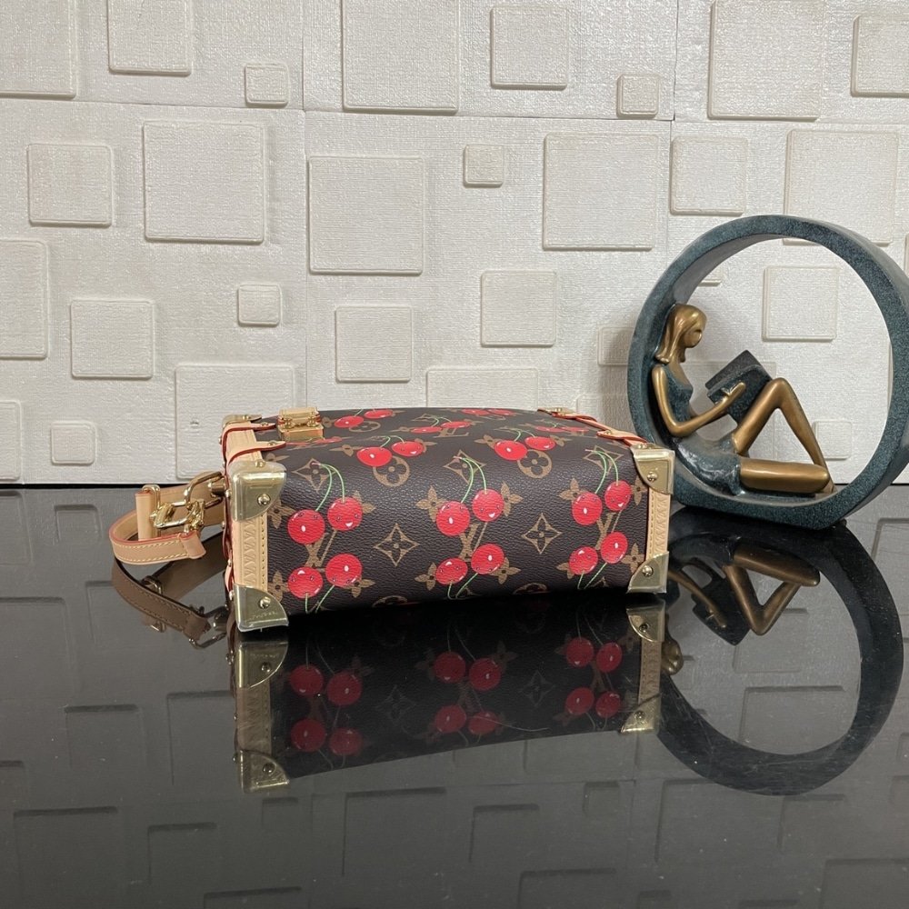 [S*per Vip 1:1] L0vis Vvtt0n X Murakami Side Trunk MM Monogram Cerise Brown 23Cm M14278