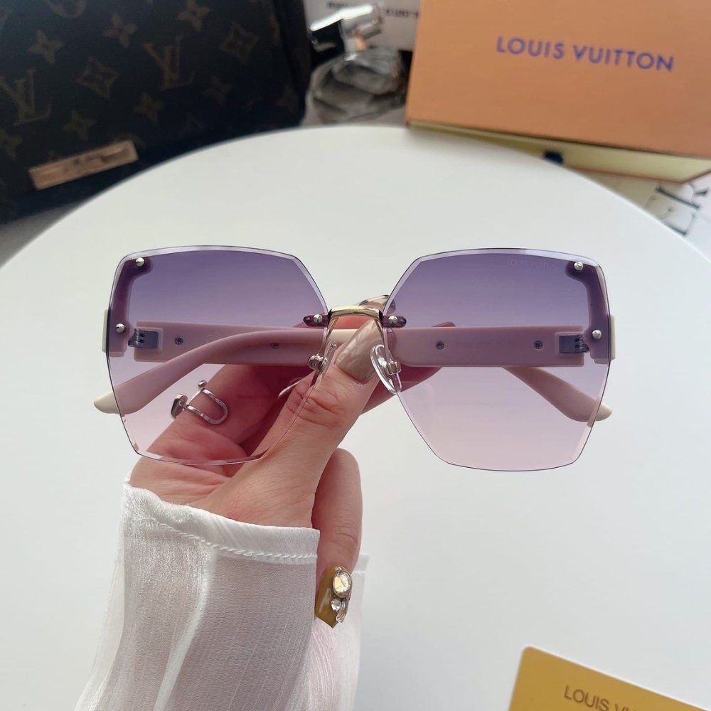 L0vis Vvtt0n Rimless Gradient Purple White Sunglasses