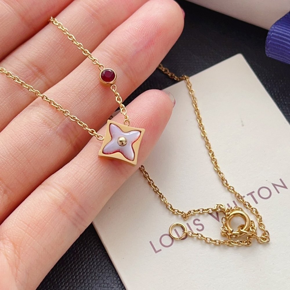 L0vis Vvtt0n Color Blossom Bb Star Necklace Red Gold