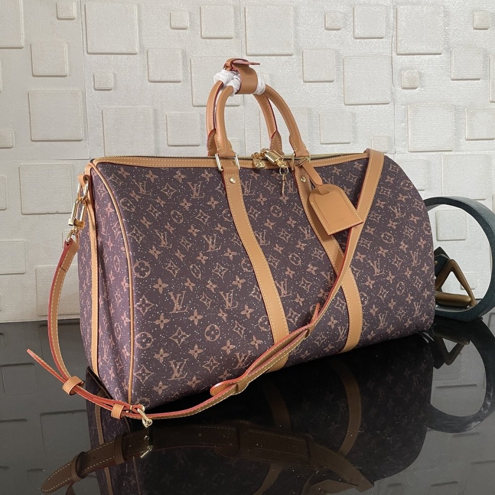 [S*per Vip 1:1] L0vis Vvtt0n Keepall Bandoulière 50 Satin Purple 50Cm M13977