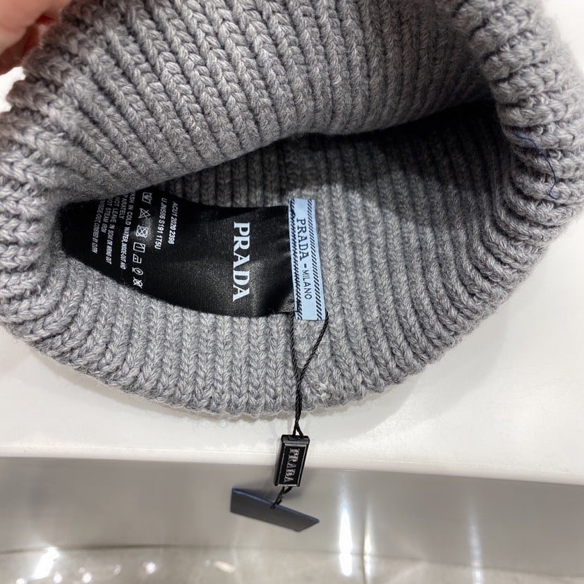Pra*a Wool And Cashmere Beanie Silver Grey Umd489 3Im F0480 S 211