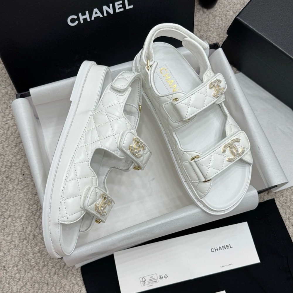Ch**el Sandal Shiny White G35927 B20276 U0451