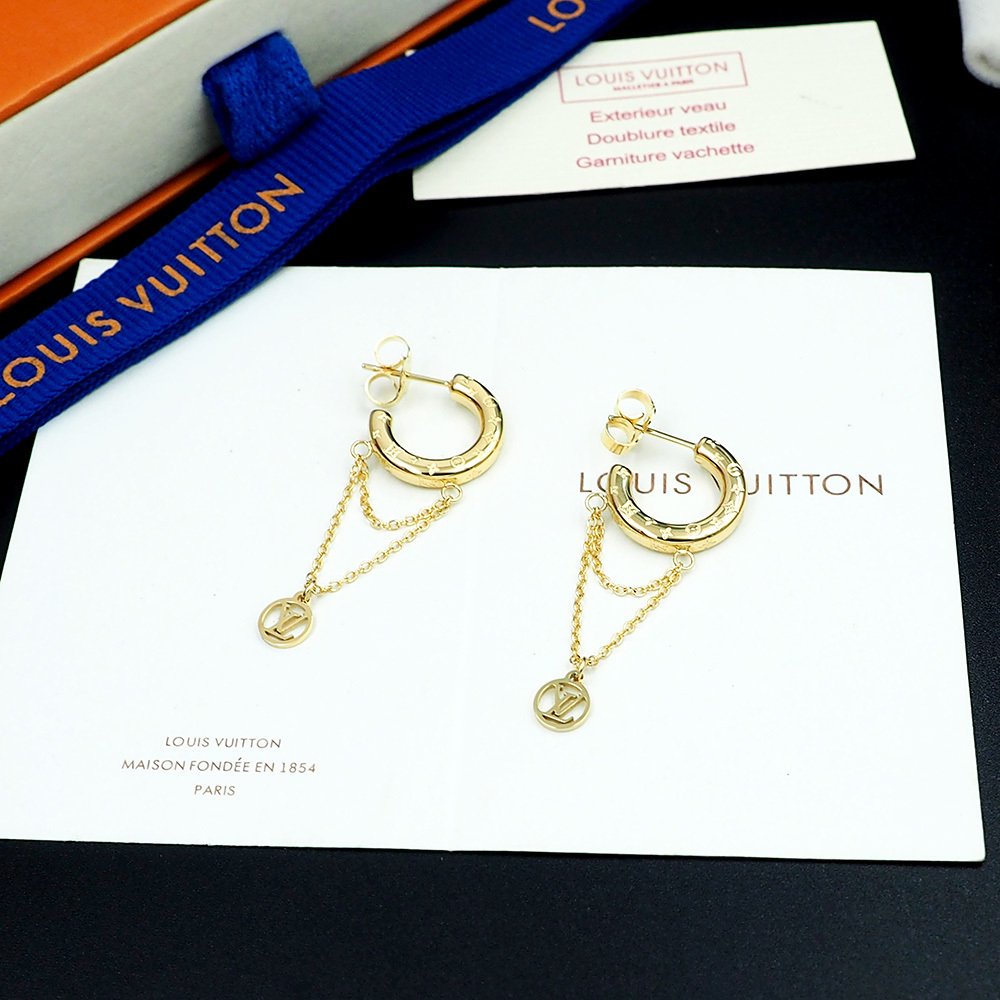 L0vis Vvtt0n Nanogram Mini Hoop Earrings Gold M00572