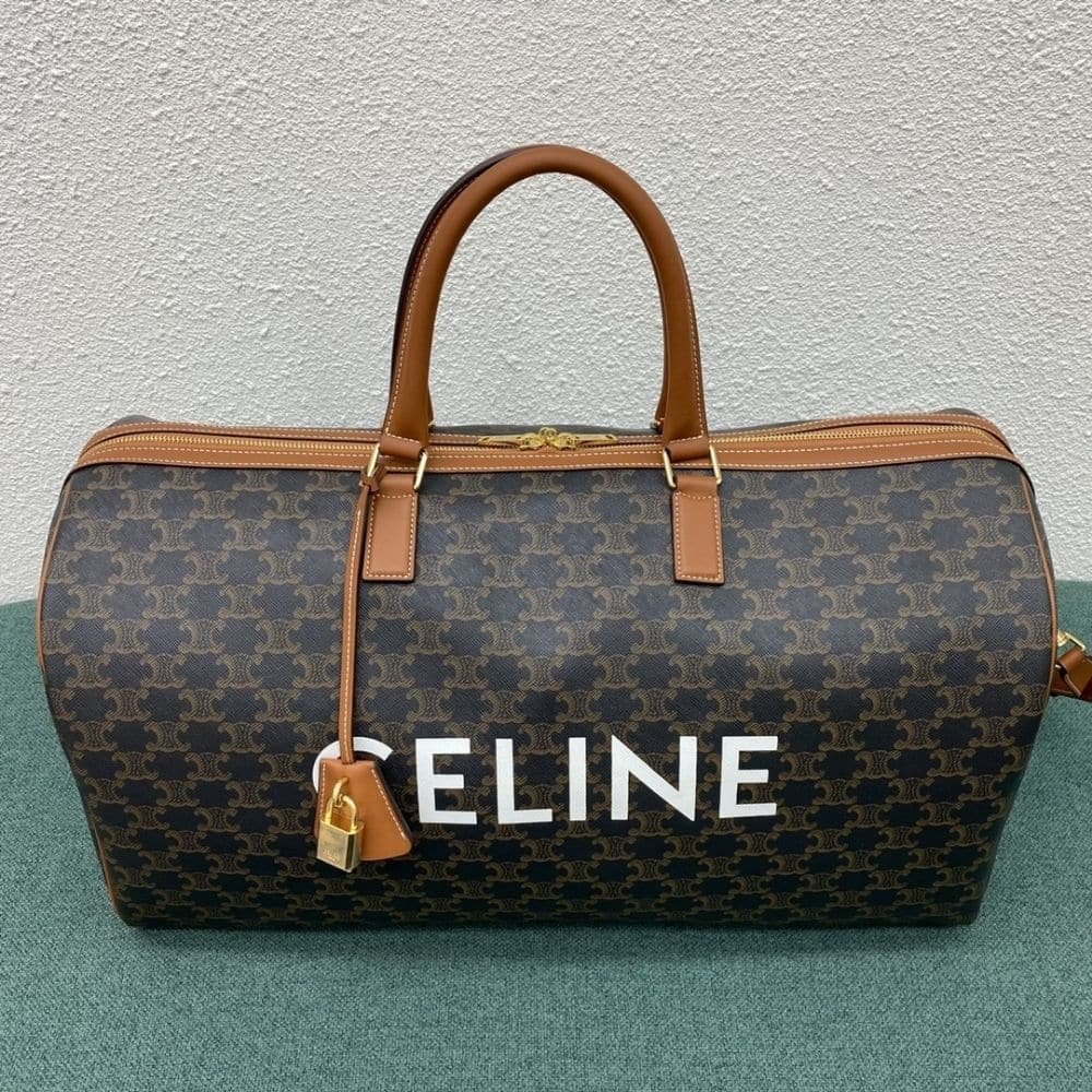 Ce1i*e Large Travel Bag In Triomphe Canvas Tan 50Cm 191472Cyx 04Lu