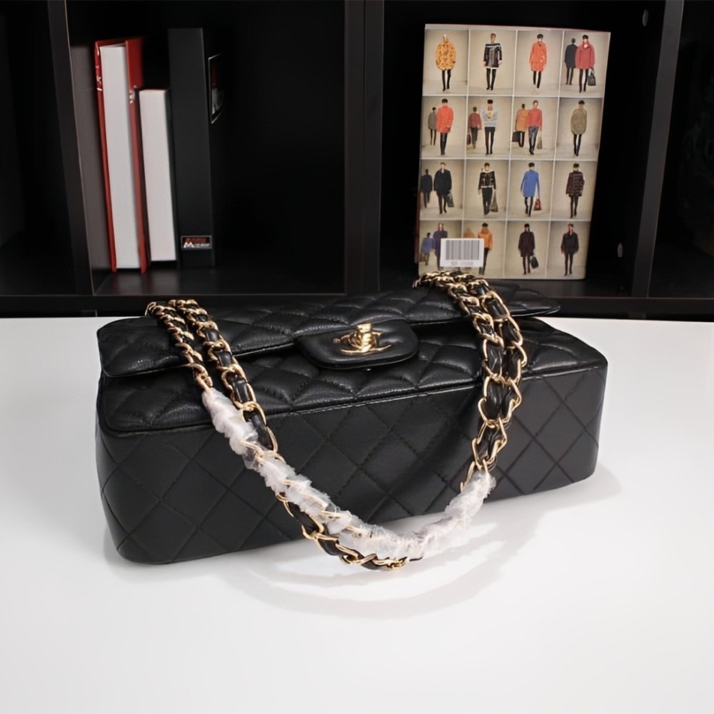 Ch**el Classic Handbag Black 25Cm
