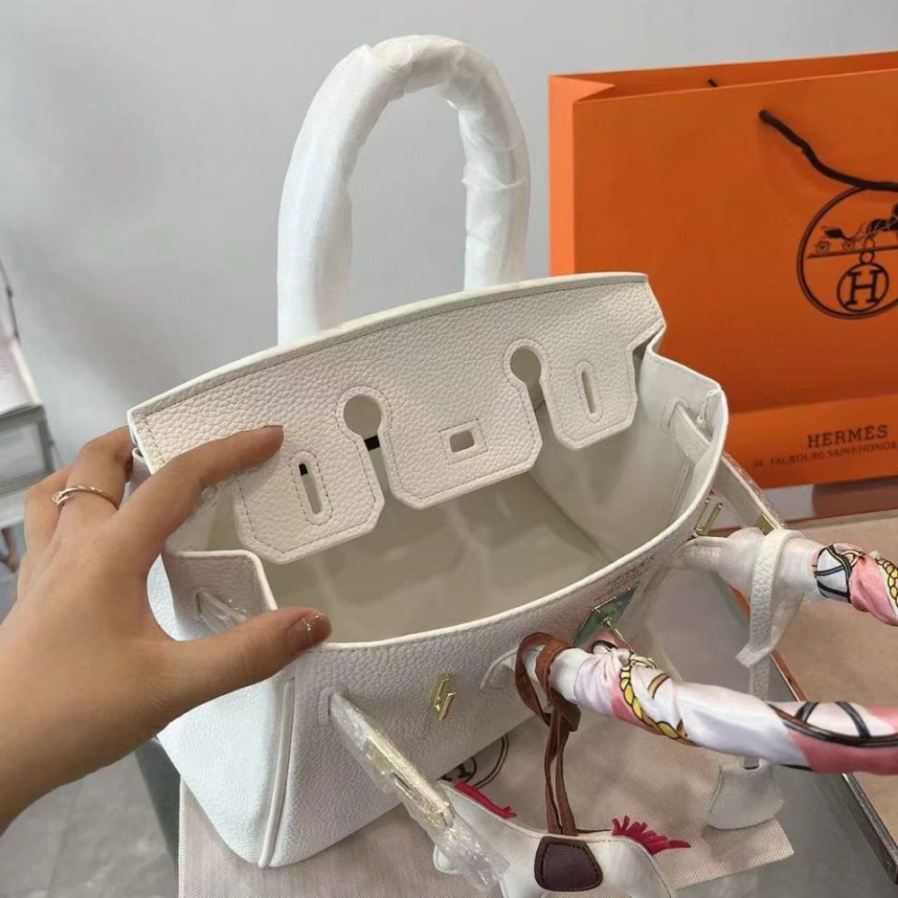 H**me5 Birkin 25 Gold Hardware Epsom White 25Cm