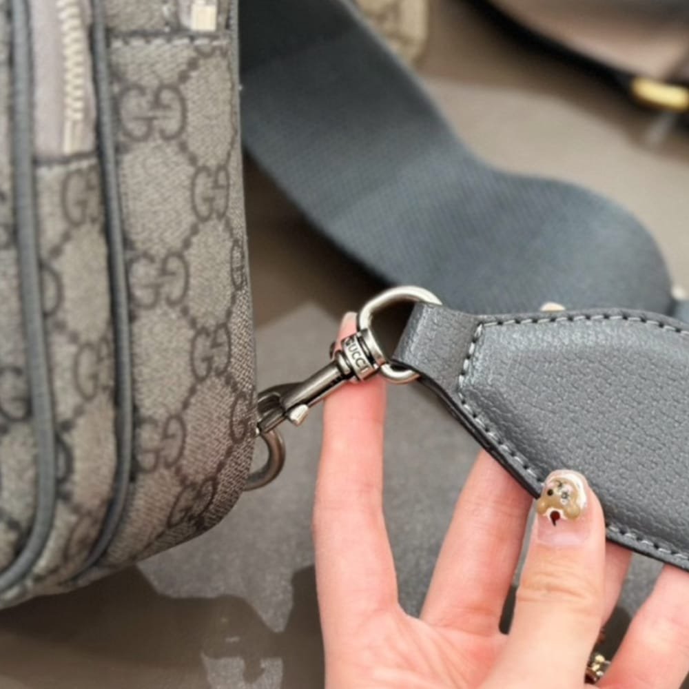 Gvc*1 Gg Ophidia Small Shoulder Bag Grey 18Cm