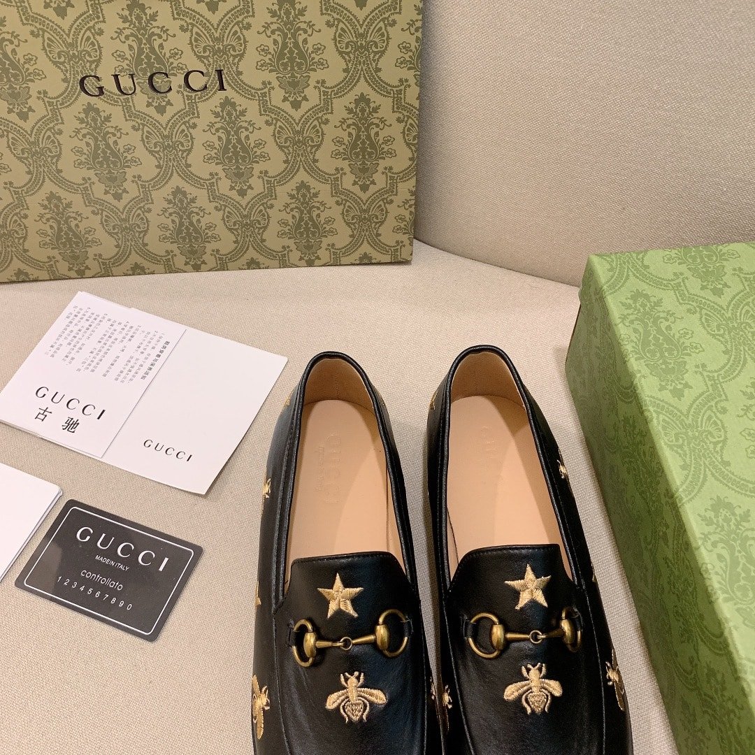 Gvc*1 Jordaan Embroidered Leather Loafer Black 505281 D3V00 1000