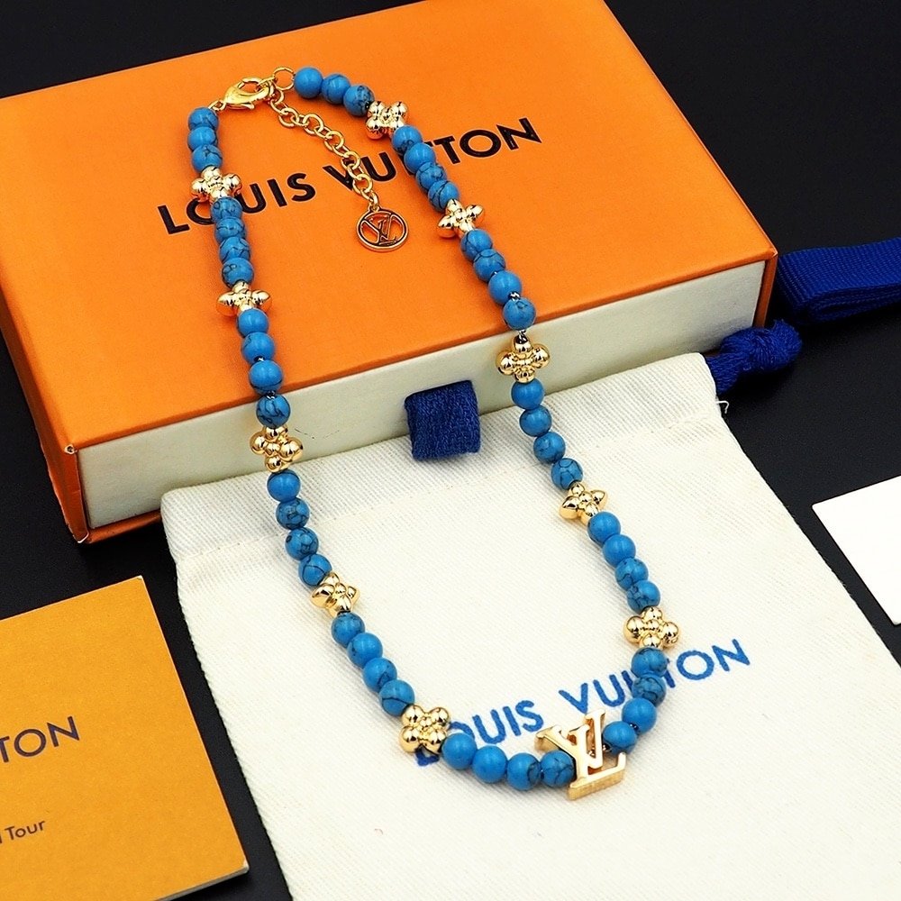 L0vis Vvtt0n Turquoise Pearl Necklace Blue
