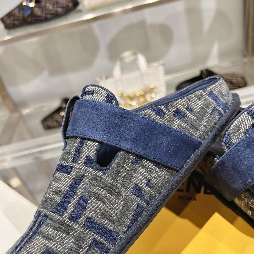 F**di Feel Ff Mules Denim Blue 8R8448Akzpf1Pz7