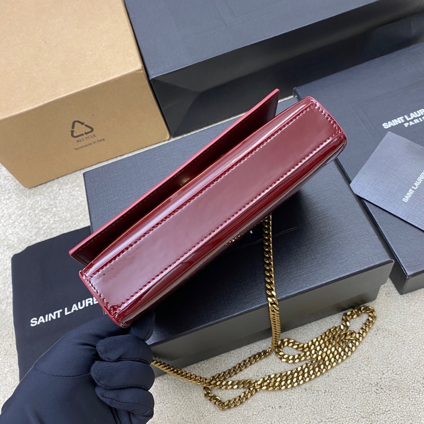 [S*per Vip 1:1] Sa1nt Lau*nt Kate Shoulder Bag Burgundy 20Cm 469390B870W6259