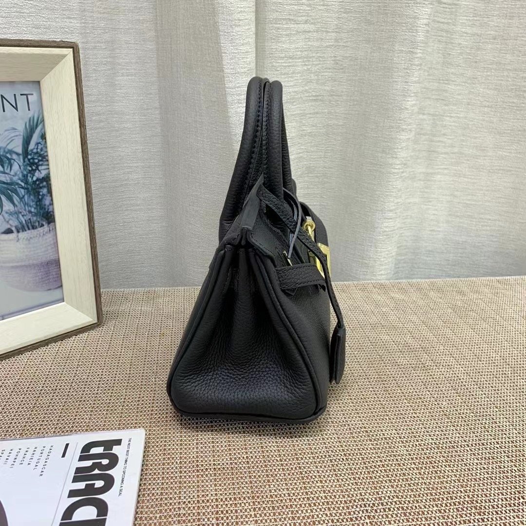 H**me5 Birkin Mini Gold Hardware Epsom Black 20Cm