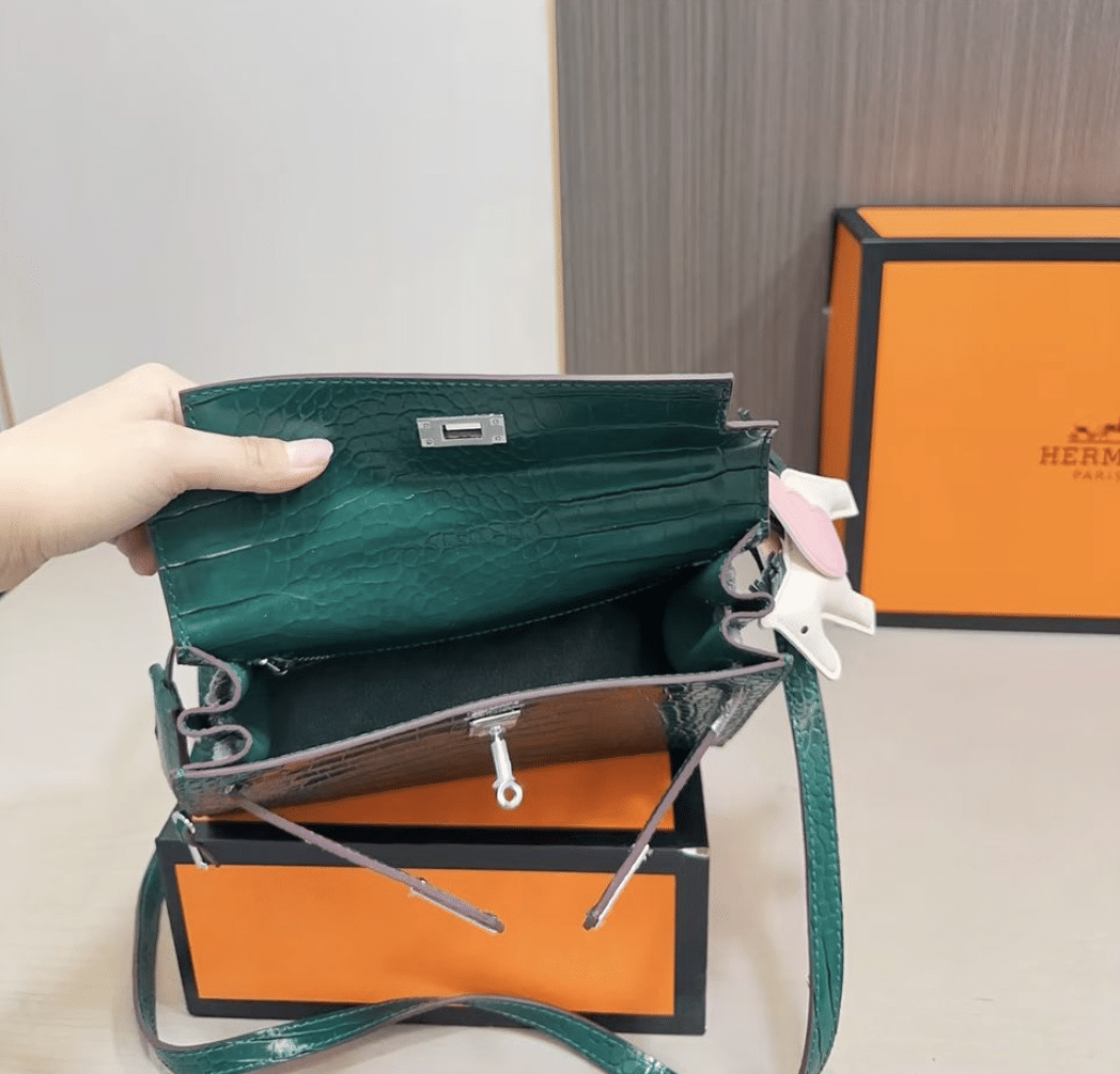 H**me5 Kelly 25 Alligator Vert Emerald 25Cm