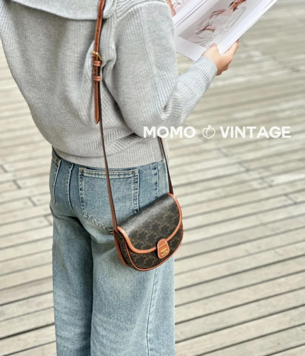 Ce1i*e Mini Besace In Triomphe Canvas And Calfskin Tan 17Cm 196702Bzj 04Lu