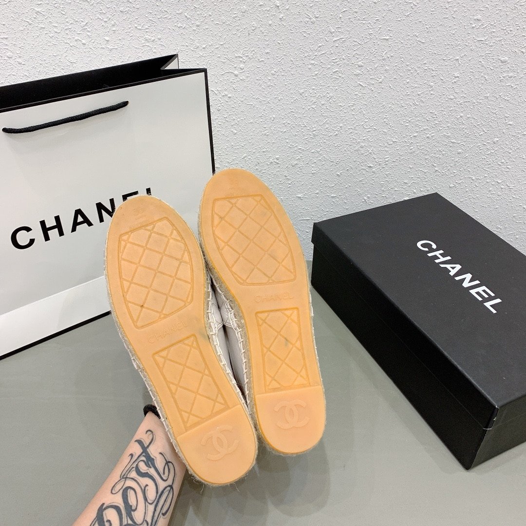 Ch**el Cc Espadrilles White Gray