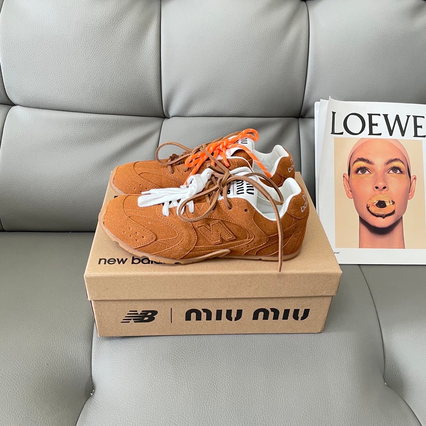 Miu Miu X New Balance 530 Sl Suede Sneaker Cinnamon 5E165E Z5O F0401 F D005