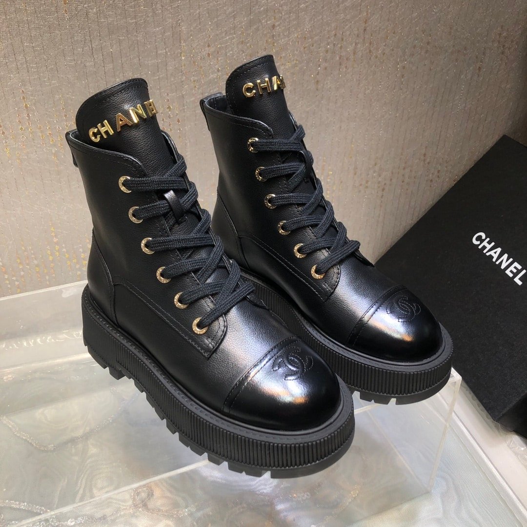 Ch**el Cc Lace Up Boot Black G45124 B14018 94305