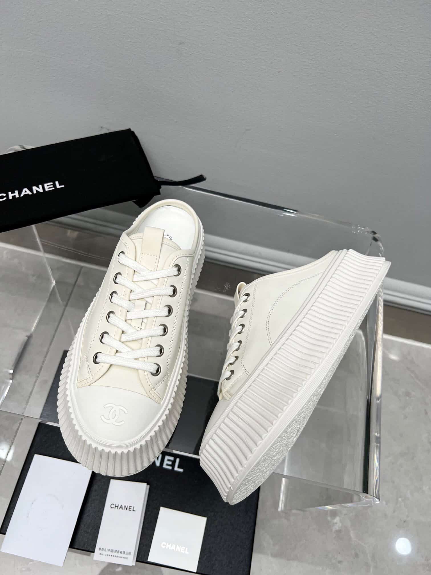 Ch**el Platform Shoes Cream