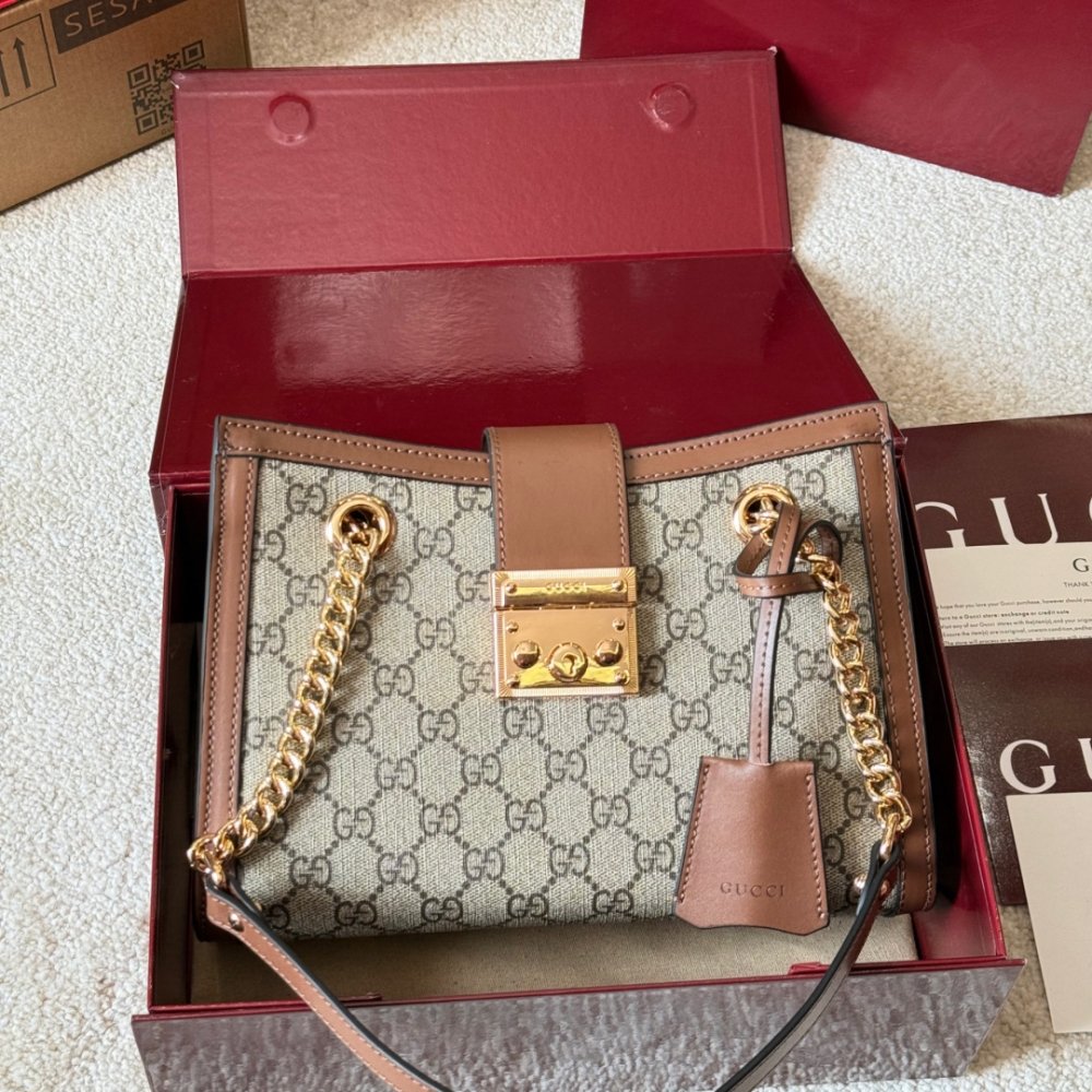 Gvc*1 Padlock Small Shoulder Bag Brown Gg Svp*me 25Cm 498156 Khnkg 8534