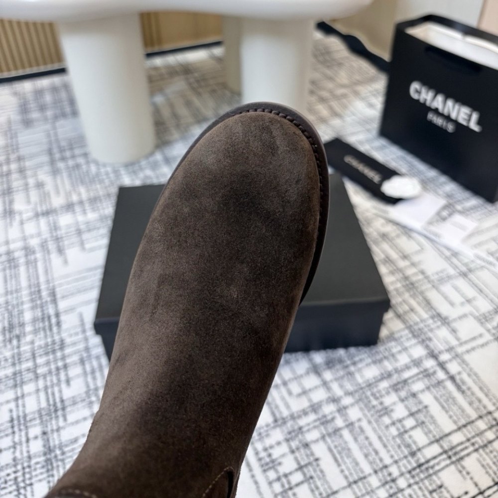 Ch**el Suede Ankle Boots Brown