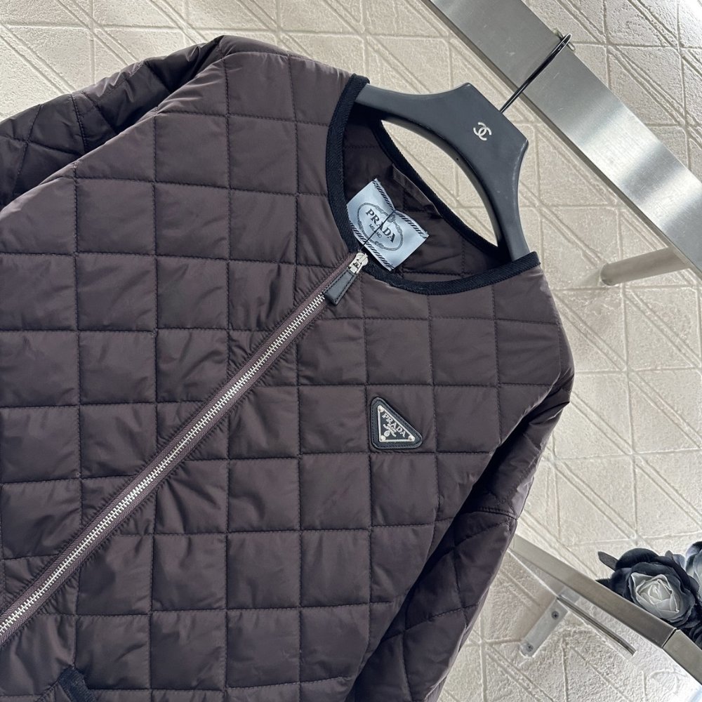 Pra*a Quilted Light Re Nylon Jacket Dark Brown 292167 1Wq9 F0003 S Ooo