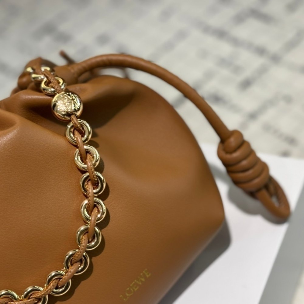 L0ew* Mini Flamenco Purse In Mellow Nappa Brown 16Cm A914Cbpx03 6715