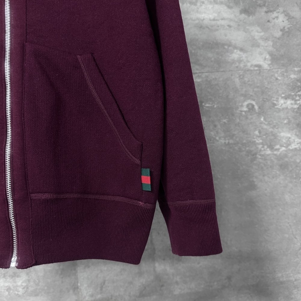 Gvc*1 Reversible Wool Zip Jacket Burgundy 794935 Xkd7E 6419