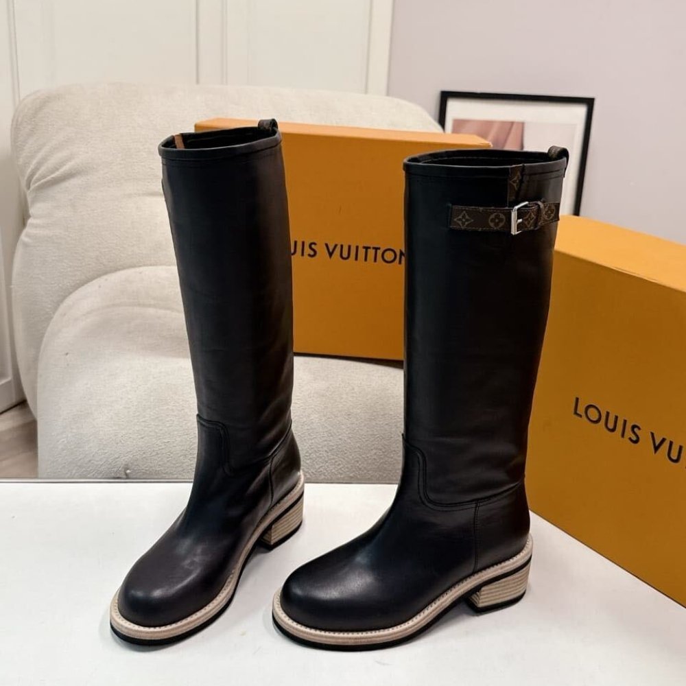 [S*per Vip 1:1] L0vis Vvtt0n LV Biker High Boot Black 1AGM85