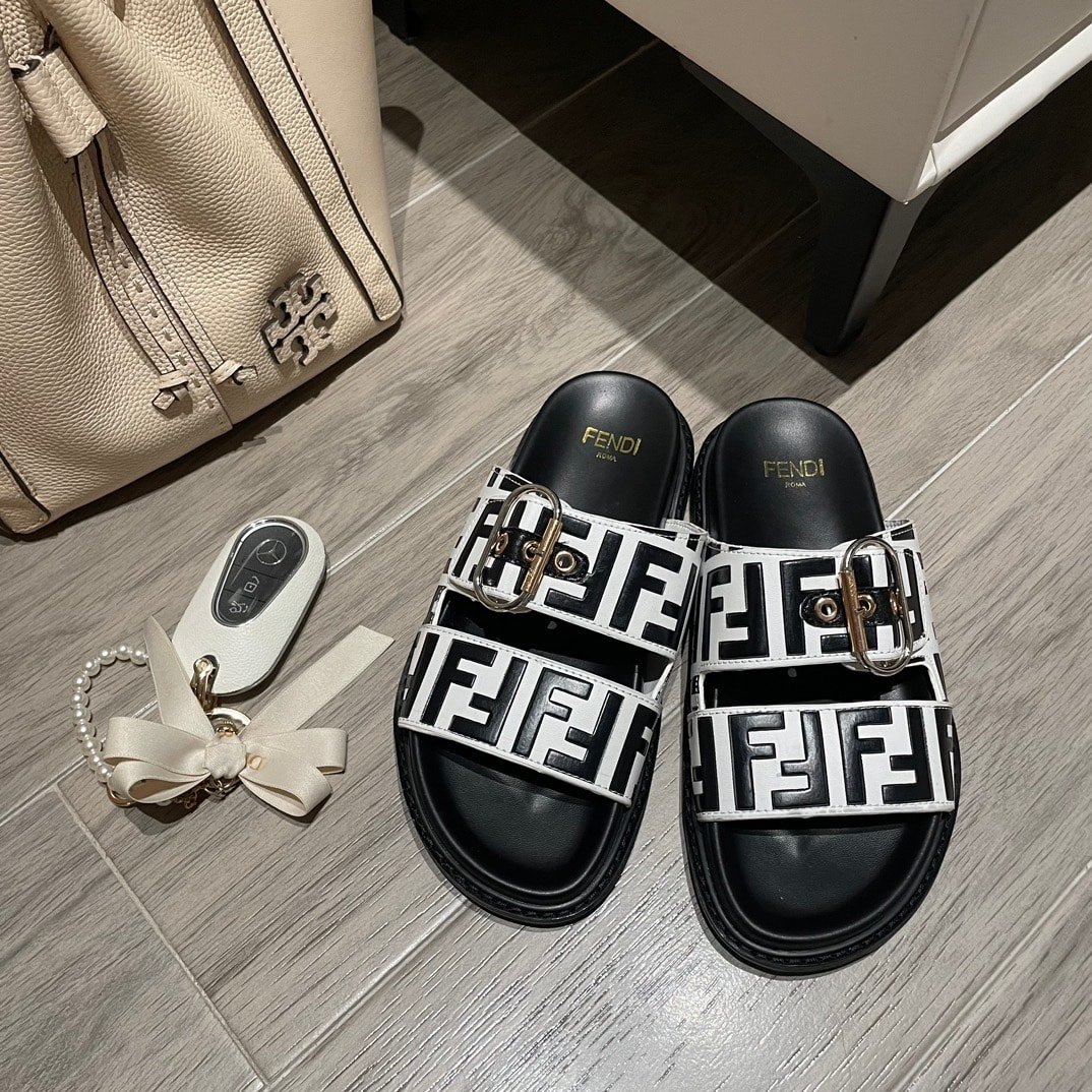 F**di Ff Double Band Slide Black