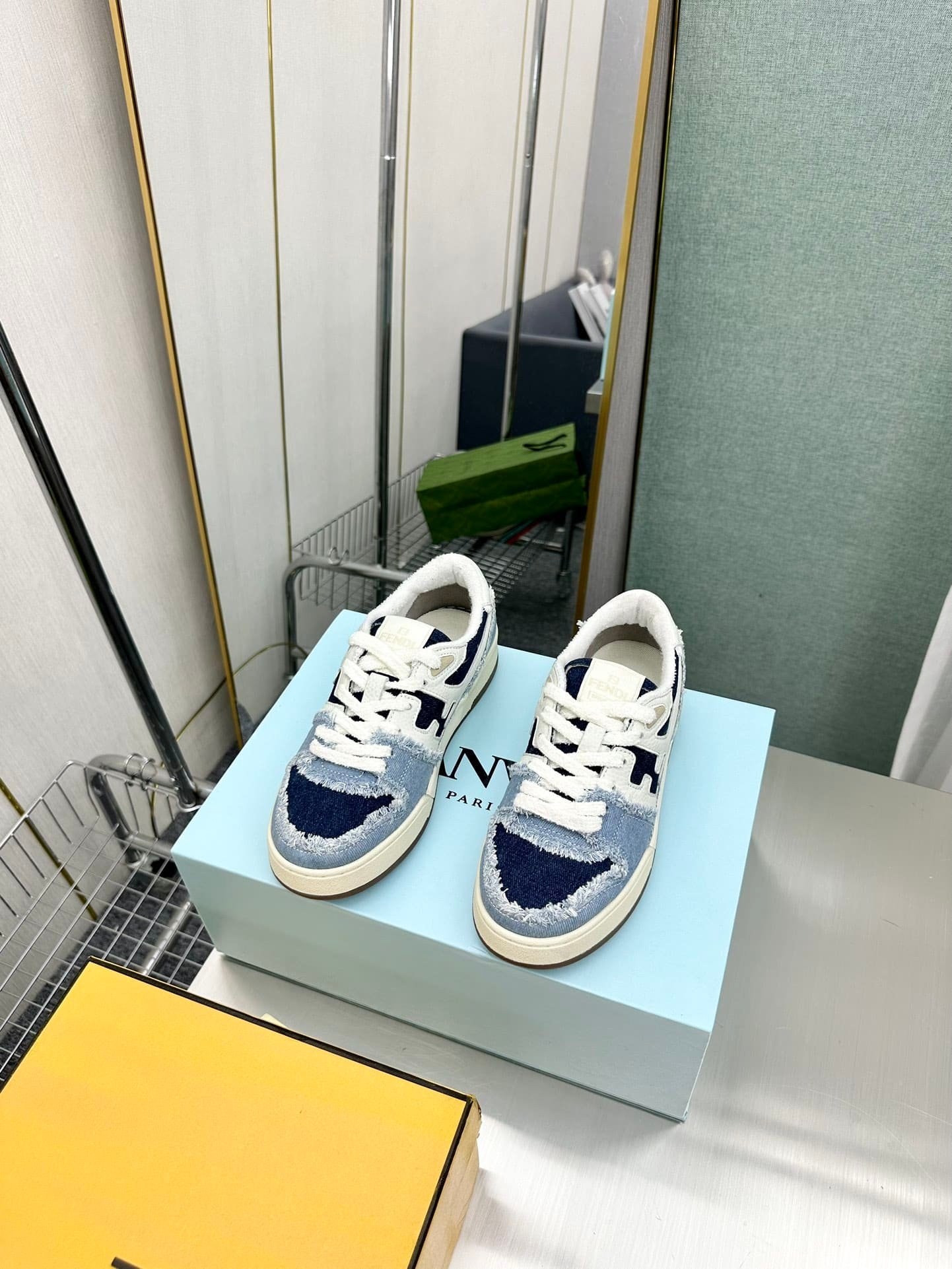 F**di Match Suede Low Tops Denim Blue 7E1495Amf1F1Jid