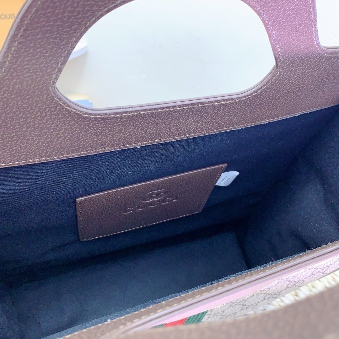 Gvc*1 Gg Svp*me Ophidia Vertical Tote Brown 33Cm