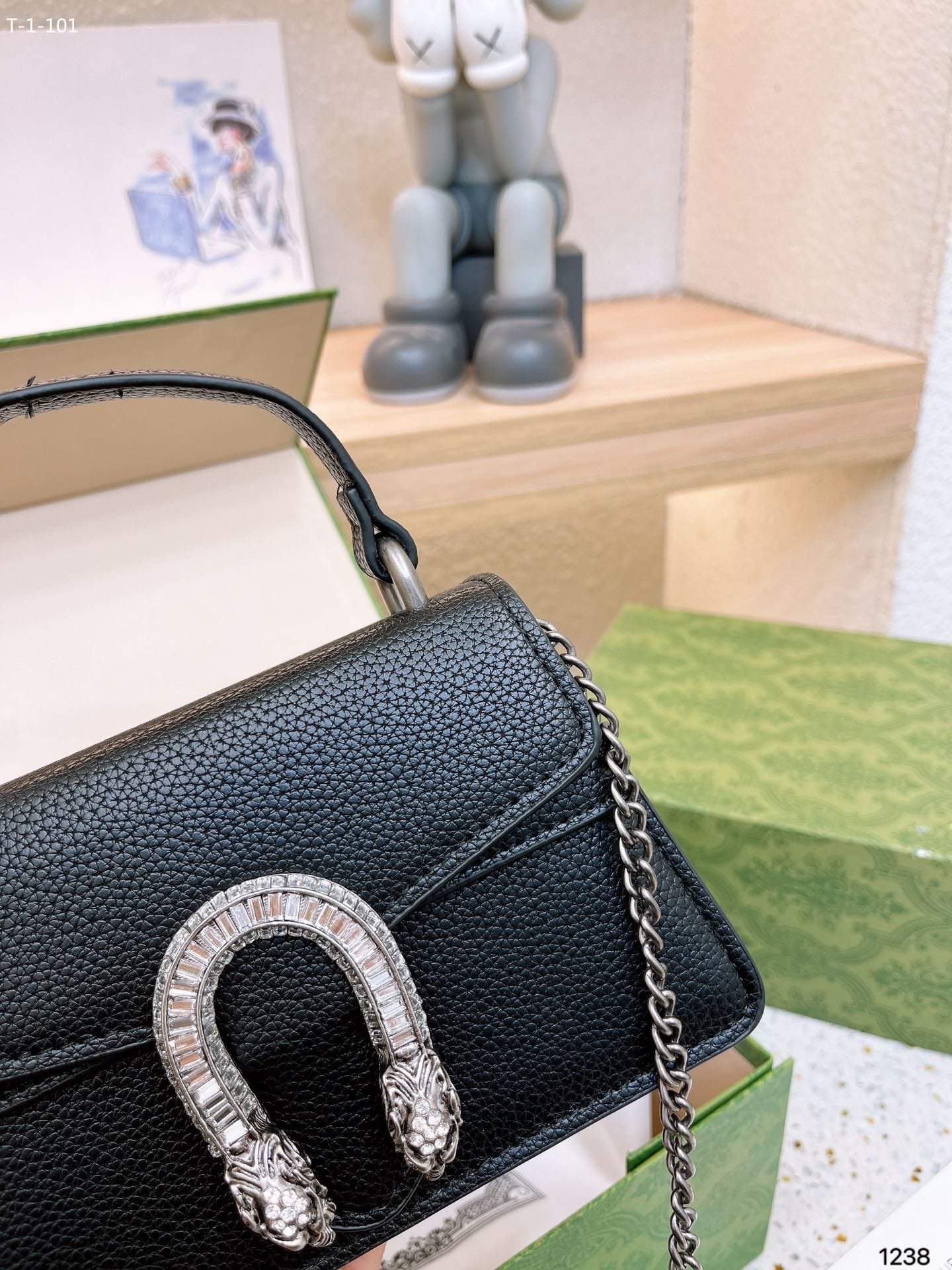 Gvc*1 Dionysus Mini Top Handle Bag Black 18Cm 752029 Caogn 1155