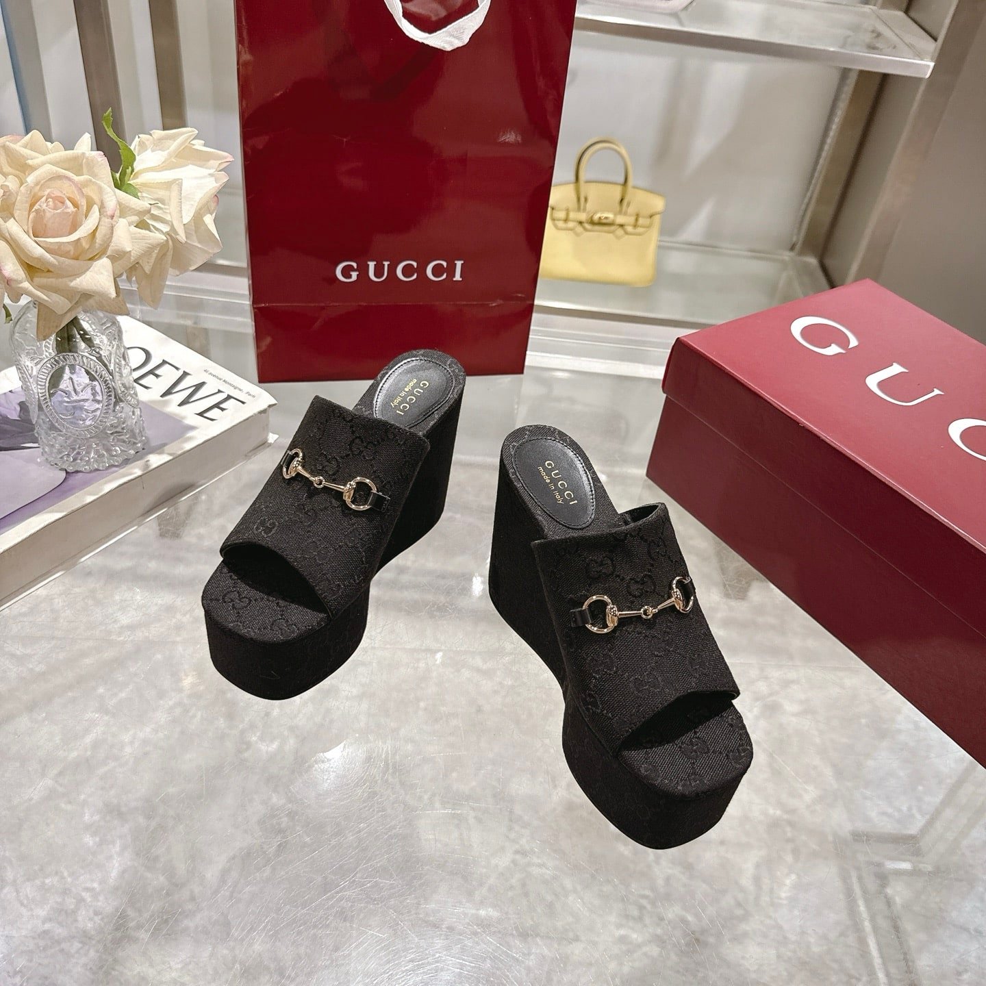 Gvc*1 Women’s Wedge Sandal With Horsebit Black 816328 Fab10 1000