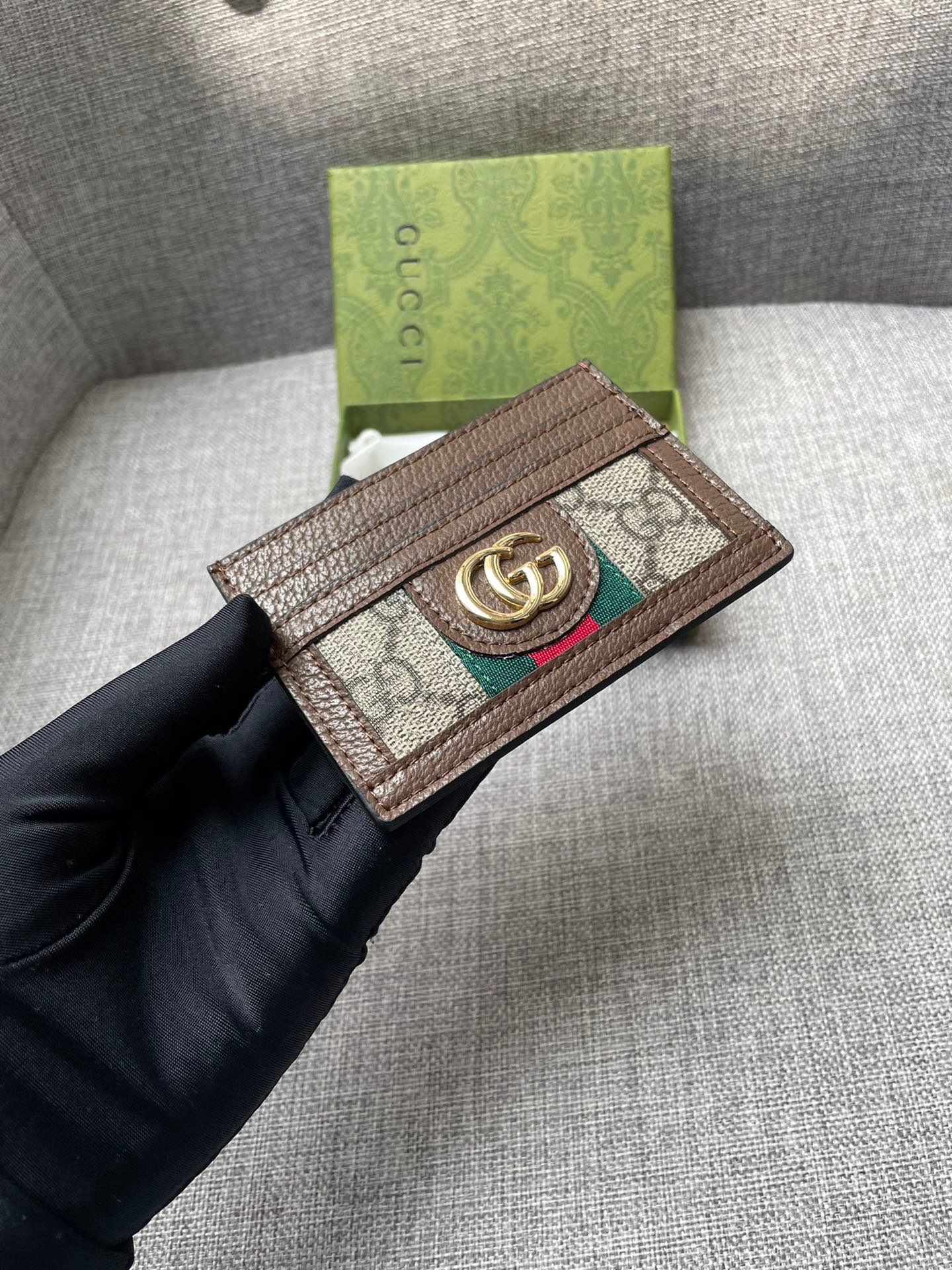 Gvc*1 Ophidia Gg Card Case Monogram Brown 10Cm 523159 96Iwg 8745