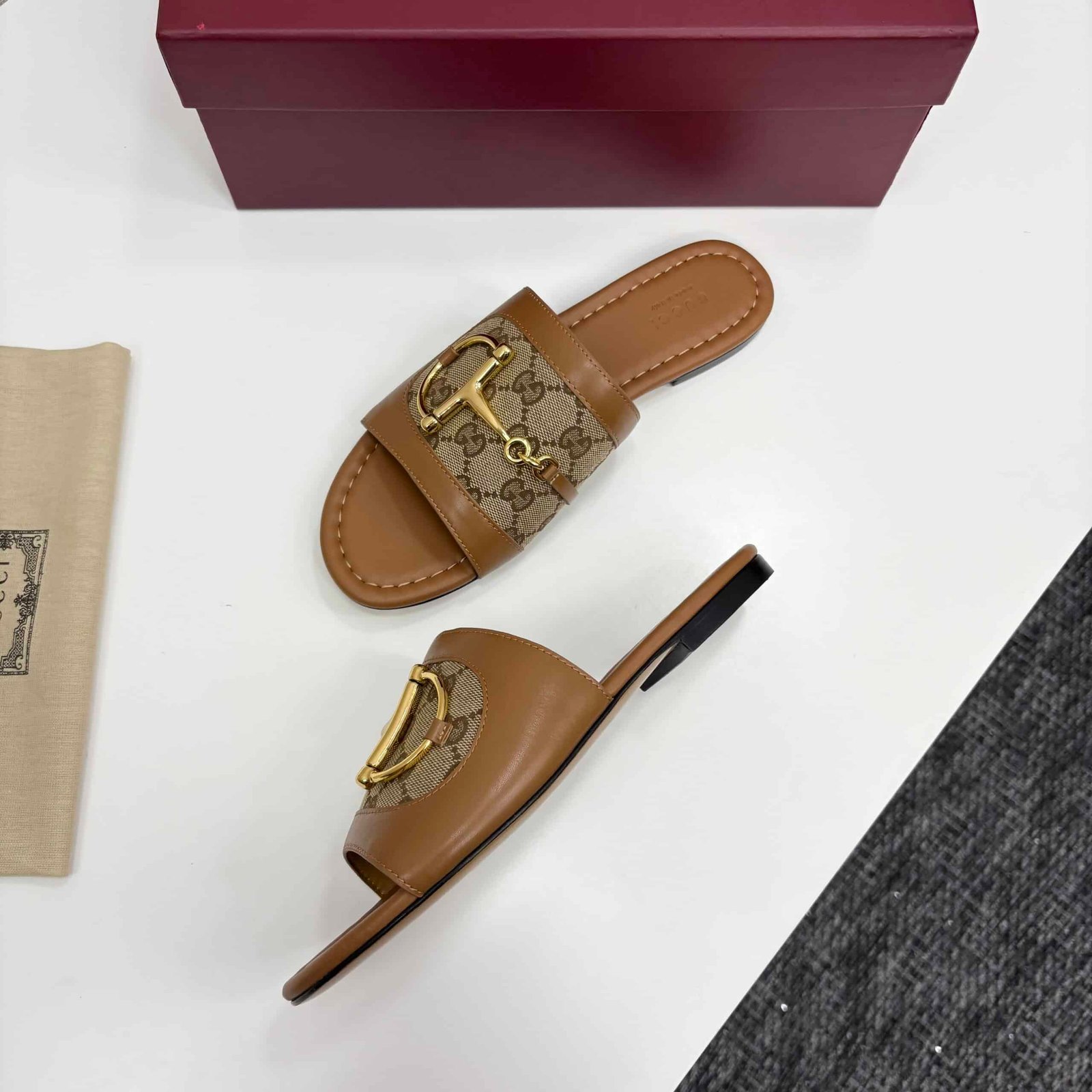 Gvc*1 Women’s Slide Sandal With Horsebit Light Brown 834427 Aae05 2747