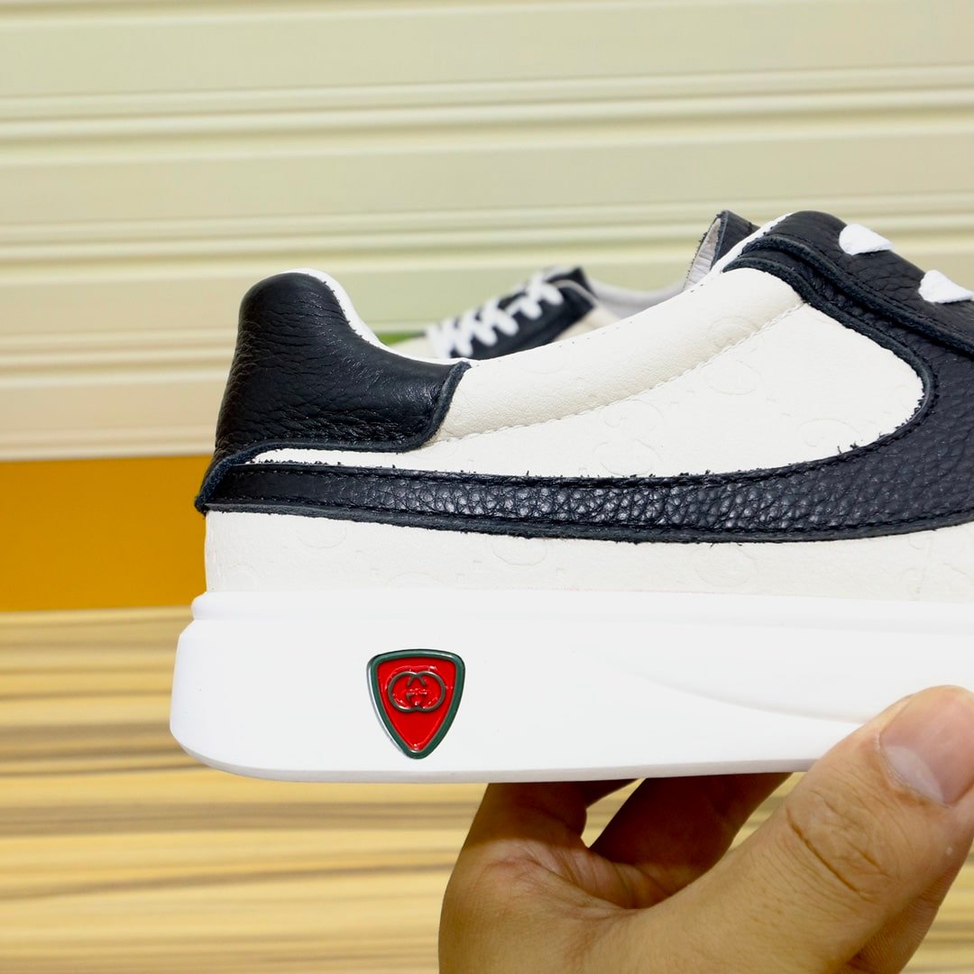 Gvc*1 Gg Men’S Sneaker Leather Black And White